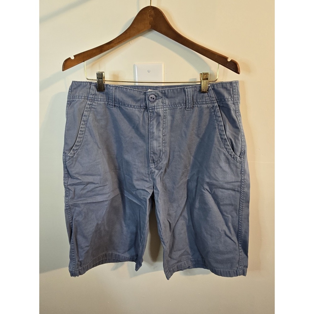 Plugg 100% Cotton Flat Front Mid Rise Chino Shorts-Light Blue/Sz 34